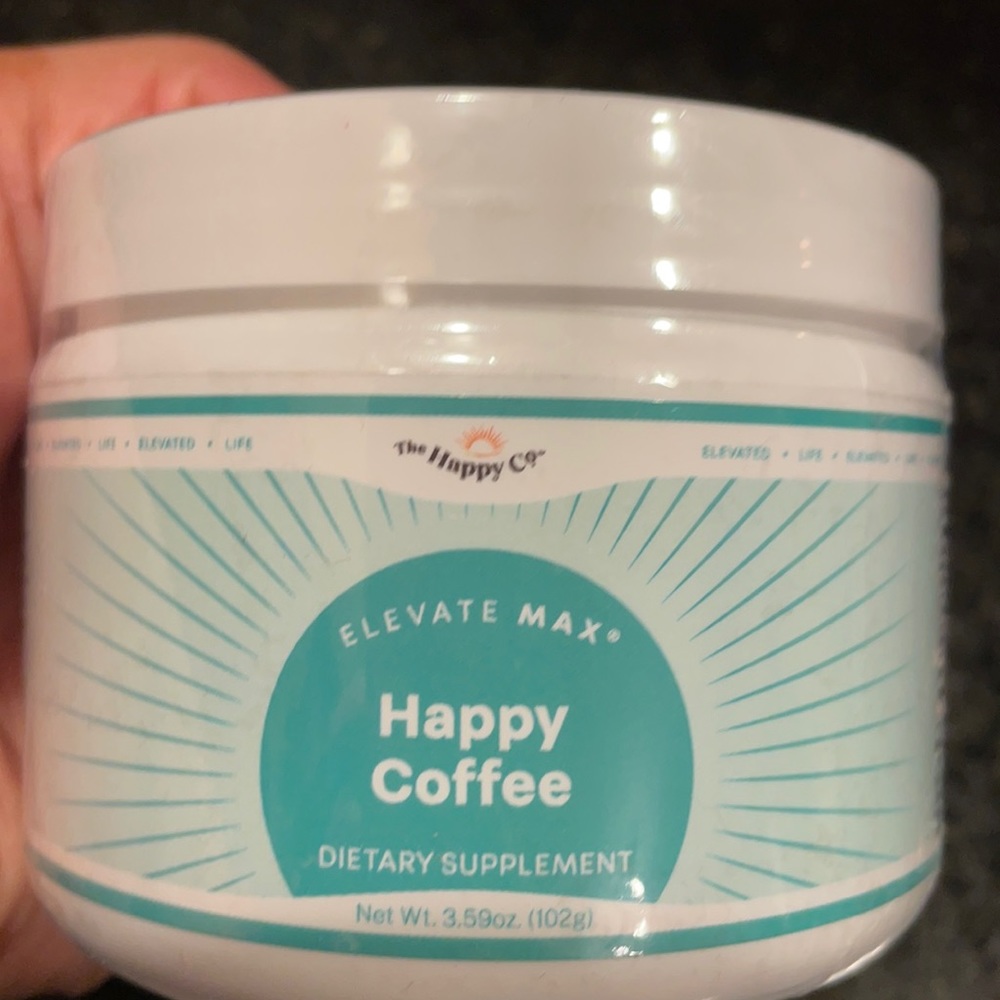 Brand new Elevate Max Happy Coffee, sealed in plastic wrap